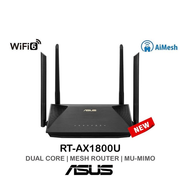 ASUS Router RT-AX1800U Dual Band AX1800 WiFi 6 Ai-Mesh Router with MU-MIMO and OFDMA Technology