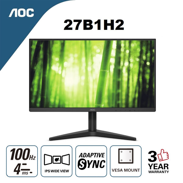 AOC 27" 27B1H2 IPS 100Hz 4ms Full HD Adaptive Sync Ultra Slim Flat Monitor