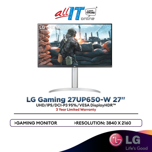 LG 27UP650-W 27"/UHD/IPS/DCI-P3 95%/VESA DisplayHDR™ Gaming Monitor
