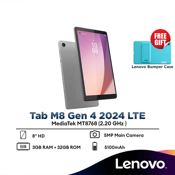 Lenovo Smart Tab M8 4th Gen TB301XU LTE (8" inches Display, 3GB+32GB Suitable for Student & Kids & Entertainment)