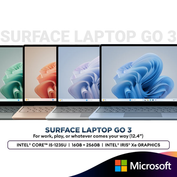 Microsoft Surface Laptop Go 3 12.4” PixelSense™ Display (Intel® Core™ i5-1235U | 16GB + 256GB | Intel Iris Xe Graphics)