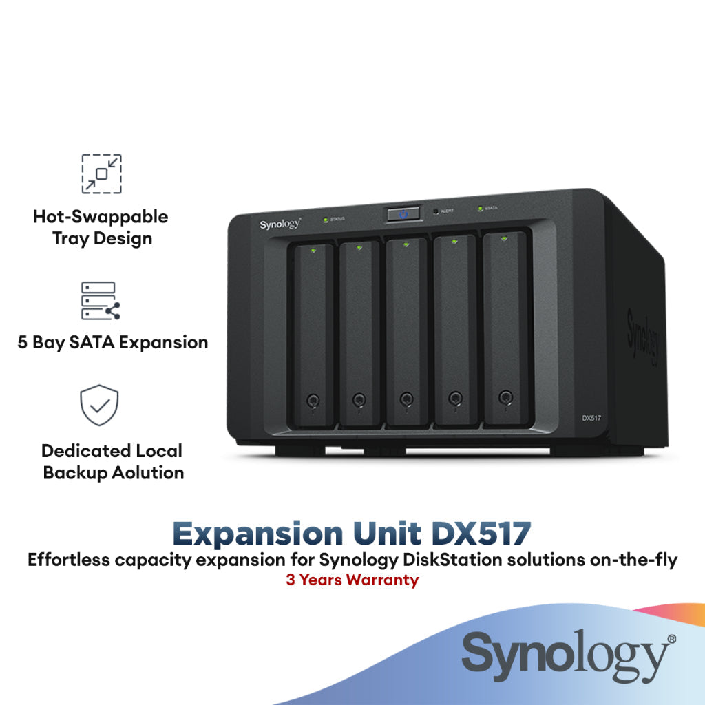 Synology DX517 5-Bay Expansion Enclosure | Expansion Unit DX517