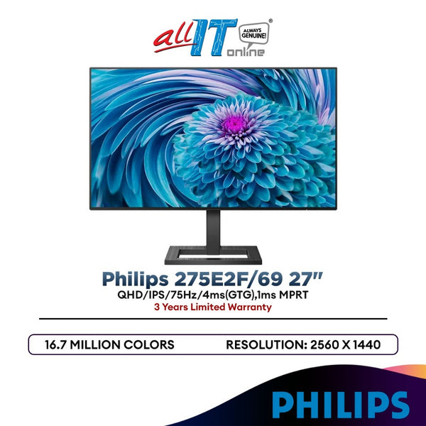 Philips 275E2F/69 27"/QHD/FreeSync/IPS/75Hz/4ms(GTG) monitor