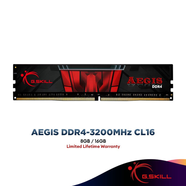 G.SKILL Aegis [8GB/16GB] DDR4 3200MHz CL16 Single Memory Desktop Gaming RAM