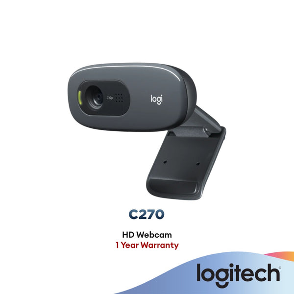 Logitech C270 HD Webcam HD 720p/30fps, Widescreen HD Video Calling, HD Light Correction, Noise-Reducing