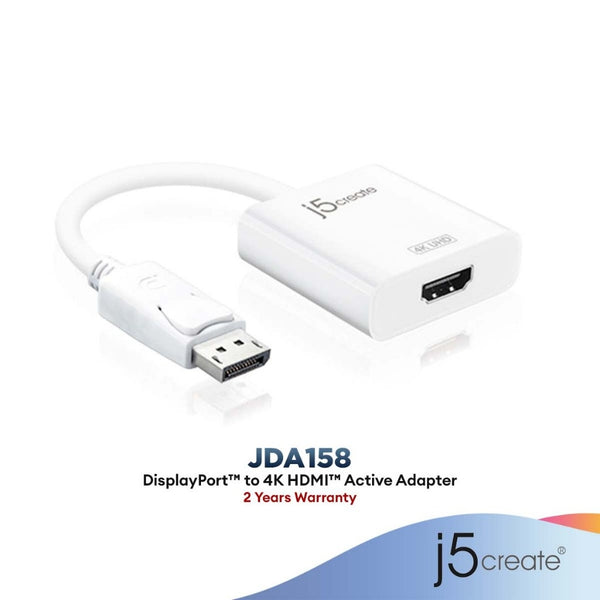 J5Create DisplayPort to 4K HDMI Active Adapter | j5create JDC158 4K HDMI DisplayPort Cable | j5create JDD321 Mini Dock for Surface Pro 4/5/6