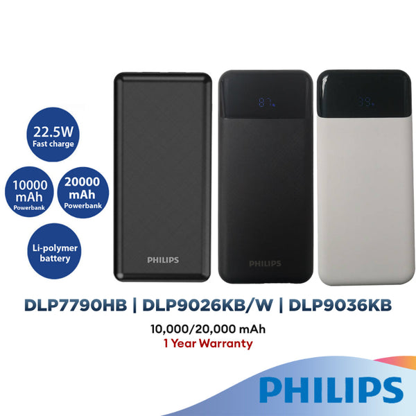 PHILIPS Universal Fast Charging Powerbank (22.5W) DLP7790HB/97/DLP9026K/DLP9036K