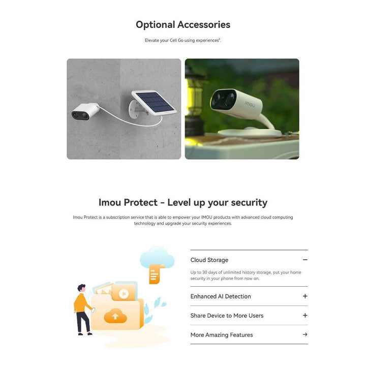 IMOU Cell Go Full-Color Kit Security Camera 3MP 2K/ Rechargeable Batte ...