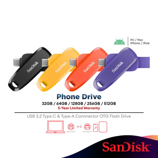 Sandisk Phone Drive USB Type-C OTG Pendrive -  (32GB / 64GB / 128GB / 256GB) SDDDC6