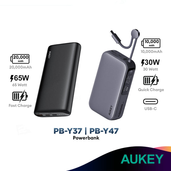 Aukey PB-Y47 10,000mAh | PB-Y37 20,000mAh Fast Charging Powerbank