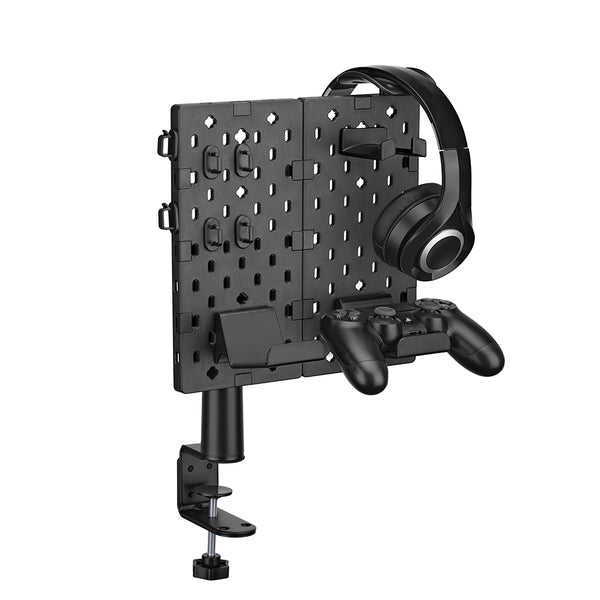 TECHGO HPS06-1  2-Piece Desk Mounted Rotating Pegboard For Headset, Controller and Cable Hanger
