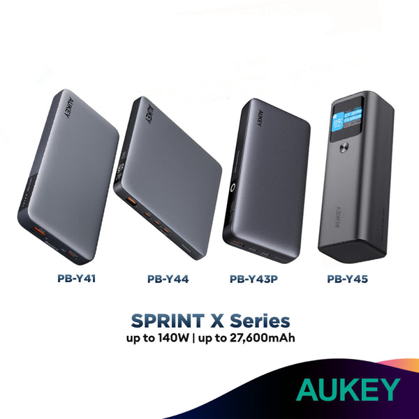 Aukey Sprint X PB-Y41 | PB-Y44 | PB-Y43P | PB-Y45 up to 140W and 27600mAh Powerbank