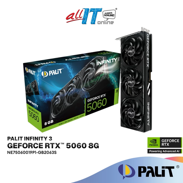 Palit GeForce RTX 5060 Infinity 3 8GB GDDR7 Graphics Card | NE75060019P1-GB2063S