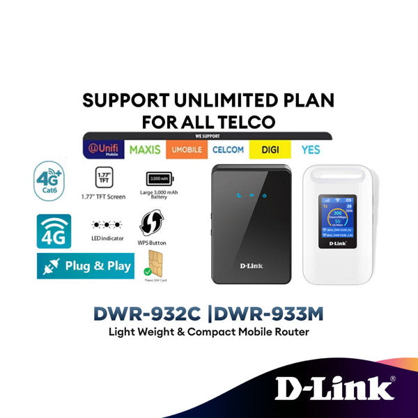 D-Link DWR-932C | DWR-933M | DWR-930M | DWR-932 Wireless Hotspot 4G/5G Mobile Router Pocket