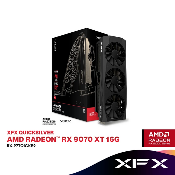 XFX Quicksilver AMD Radeon RX 9070 XT 16GB GDDR6 Graphics Card | RX-97TQICKB9
