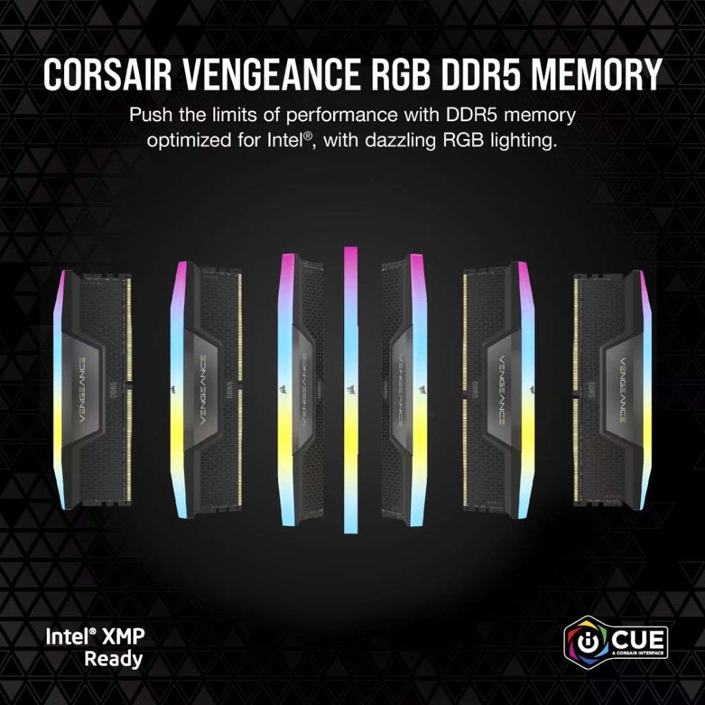 Corsair Vengeance DDR5 5600MT/s CL40 RAM Black | RGB (16GB) – ALL