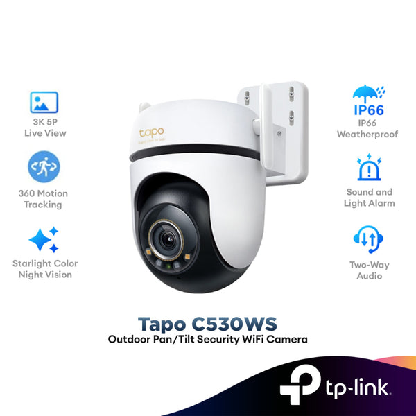 TP-LINK Tapo C530WS Outdoor Pan/Tilt Security Wi-Fi Camera Starlight Color Night Vision CCTV