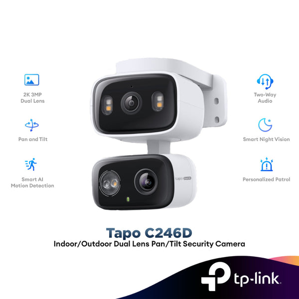 TP-Link Tapo C246D Indoor/Outdoor Dual Lens Pan/Tilt Security Camera