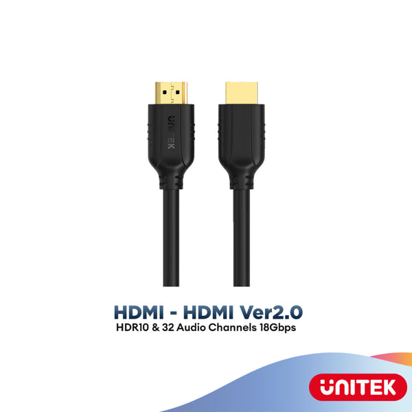 Unitek HDMI - HDMI Ver2.0 (4k/60hz) HDR10 & 32 Audio Channels 18Gbps Cable