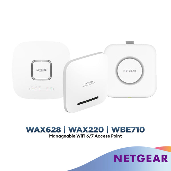 Netgear WAX220 | WAX628 | WBE710 WiFi 6 WiFi 7 Dual-Band/Tri-Band PoE Multi-Gig Access Point