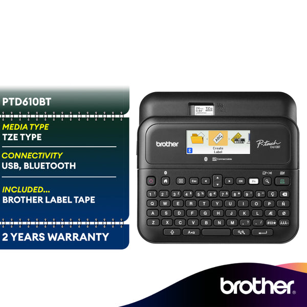 Brother PT-D610BT Label P-Touch Label Maker Printer
