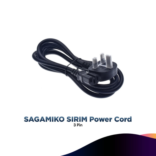 Sagamiko SIRIM Power Cord 3Pin Cable 3m