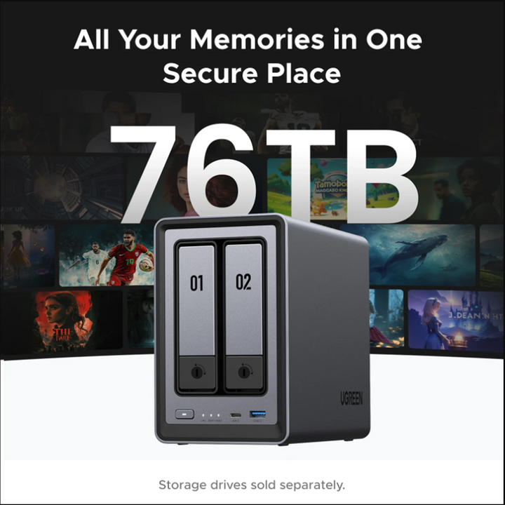 UGREEN DXP2800 2-Bay NAS Cloud Data File Storage Backup Device – ALL IT ...