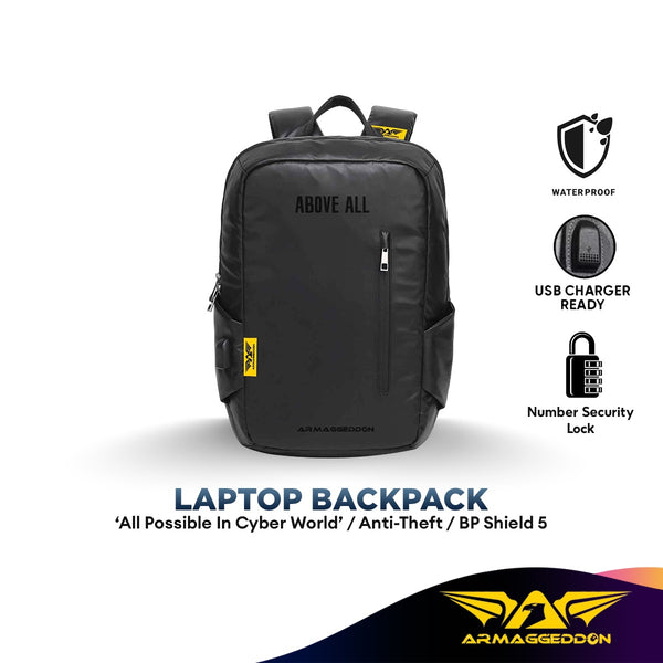 Armaggeddon BP SHIELD 5 Anti-Theft Gaming Laptop Backpack/ Bag  - Black