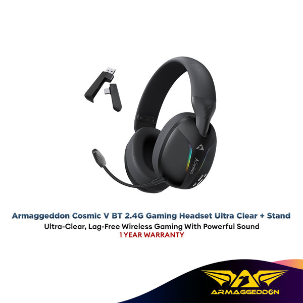 Headset Armaggeddon BT WL 2.4G Gaming Cosmic V ULTRACLEAR GRAVITY+Headphone Stand HPX-100 M/Clr