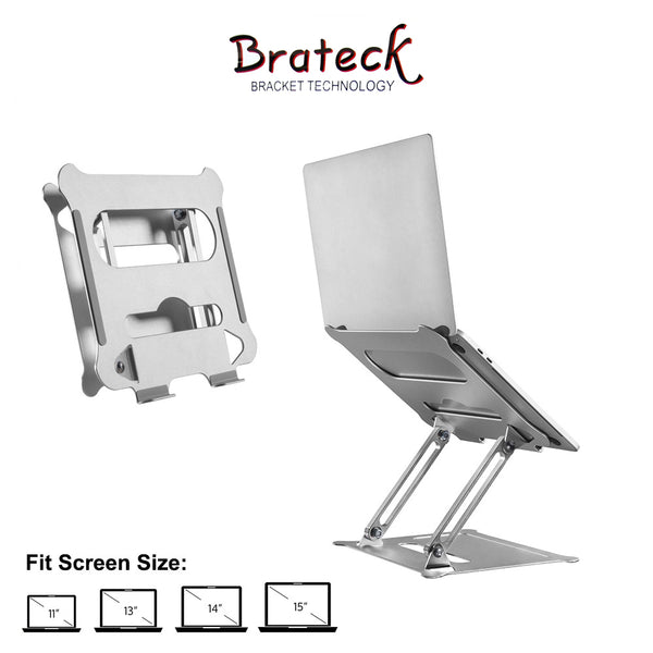 Brateck Foldable Stepless Adjustment Aluminum Laptop Riser For 11"-15" Tablets Books Laptop Stand Holder (AR-15)