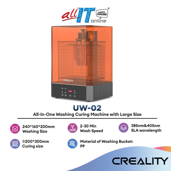 Creality UW-02 Washing & Curing Machine with Large Model Cleaning/Curing & Speed/Time Settings