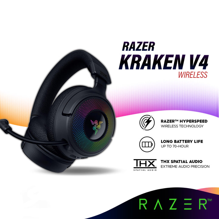 Custom Retractable Razer Razer Kraken V4 X Gaming Headset with Razer™ TriForce Drivers, Retract ...