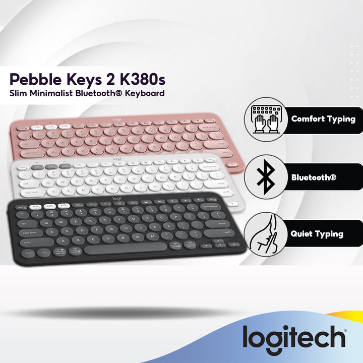 Logitech Pebble Keys K380s Slim, Minimalist Bluetooth® keyboard
