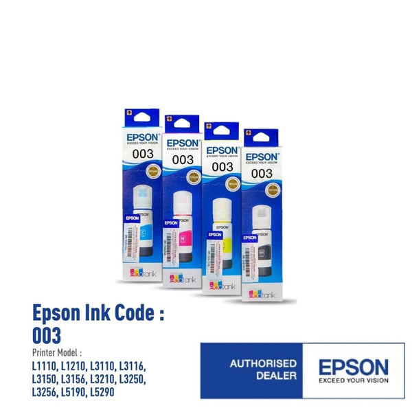 Epson 003 Ink Cartridge (Black/Cyan/Magenta/Yellow) (V100/V200/V300/V400)
