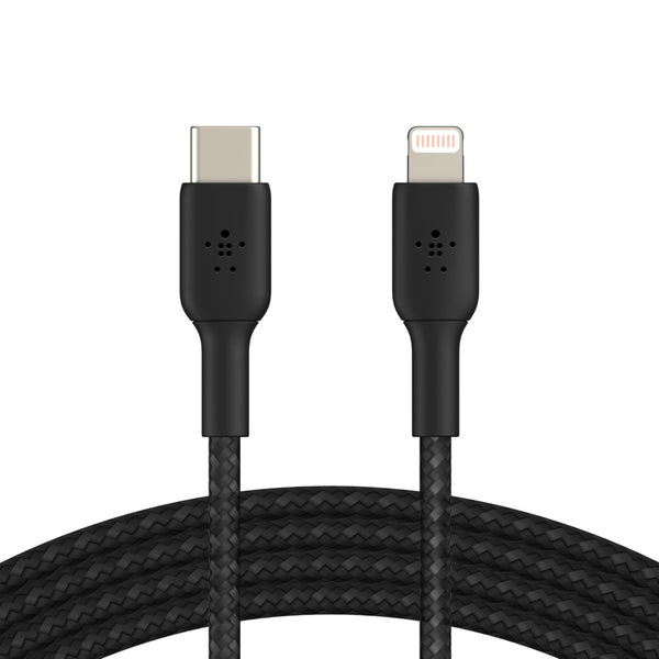 Belkin BOOST_CHARGE Braided USB-C to Lightning Cable (1m / 3.3ft, Black)