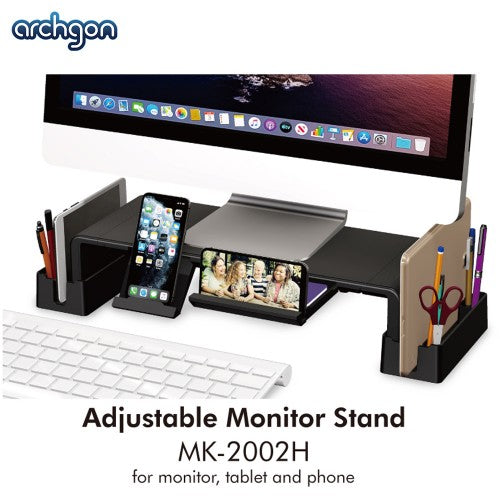 Archgon Adjustable Multipurpose Monitor Stand + Storage Box for Monitor, Tablet and Phone (MK-2002H)