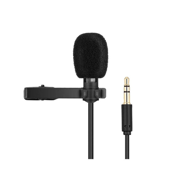 Yanmai R955 Clip-on Lavalier Omnidirectional Double Condenser Microphone For PC, Smartphone & GoPro Camera - Black