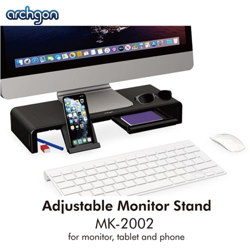 Archgon Adjustable Multipurpose Monitor Stand for Monitor, Tablet and Phone (MK-2002)