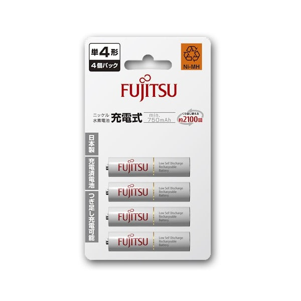 Fujitsu Standard AAA 4 cells 750mAh Rechargeable Battery - HR-4UTC(4B)