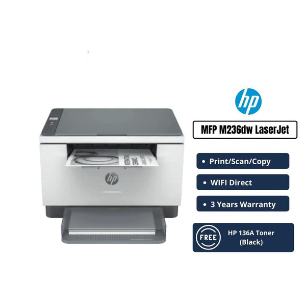 HP M236DW Mono Wireless LaserJet MFP Printer