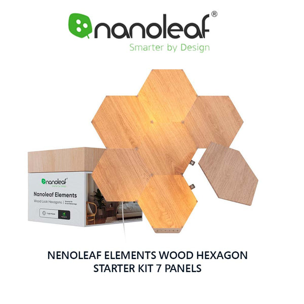 Nanoleaf Elements Wood Look Hexagon Starter Kit 7 Packs (NL52-K-7002HB-7PK) Birchwood