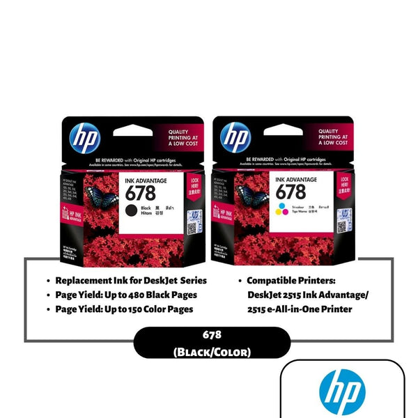HP 678 Ink Cartridge (Black/Color)