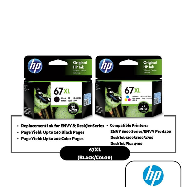 HP 67XL Ink Cartridge (Black/Color)