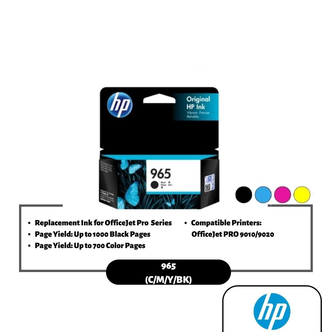 Hp 965 Ink HP 965 Ink Cartridge (Black/Cyan/Magenta/Yellow) – ALL IT Hypermarket