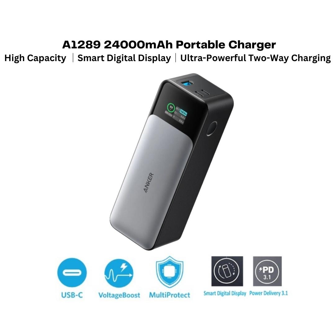 Anker A1289 PowerCore 737 Power Bank, 24,000mAh 3-Port Portable Charge ...