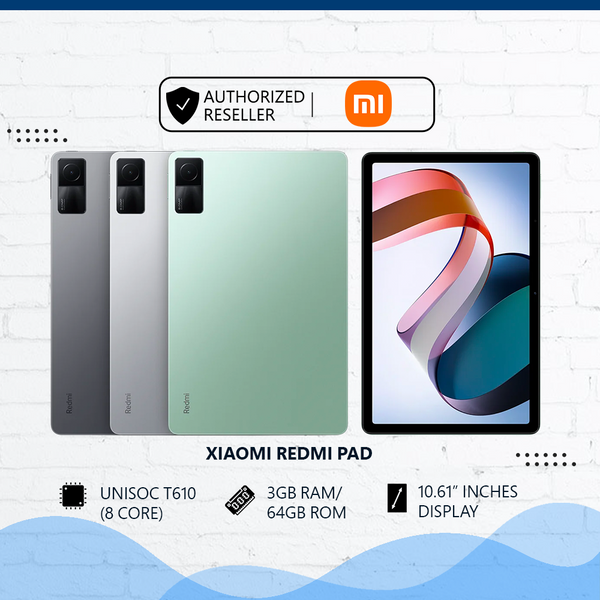 Xiaomi Redmi Pad 10.61" Tablet (MediaTek Helo G99, 3GB RAM, 64GB ROM, 90Hz 10.61" Display, Quad Speakers)