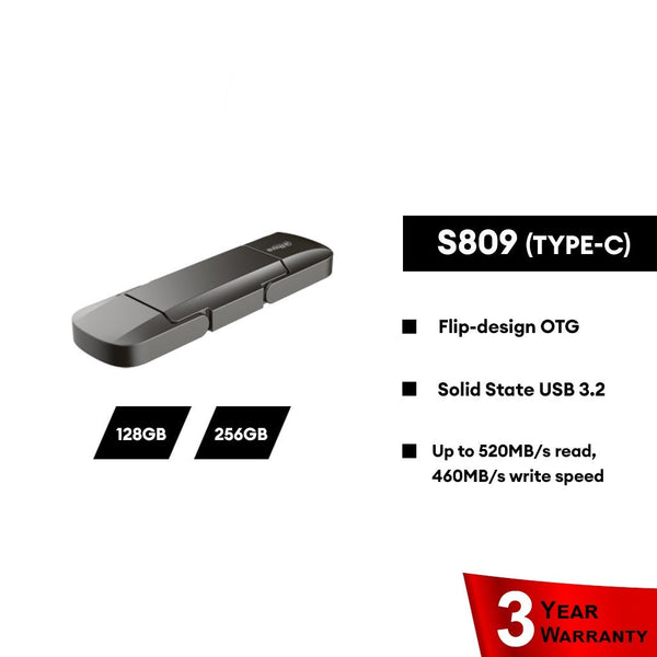 DAHUA Pendrive S809 USB3.2 GEN 2 Type-C OTG Solid State Flash Drive (128GB/256GB/512GB)