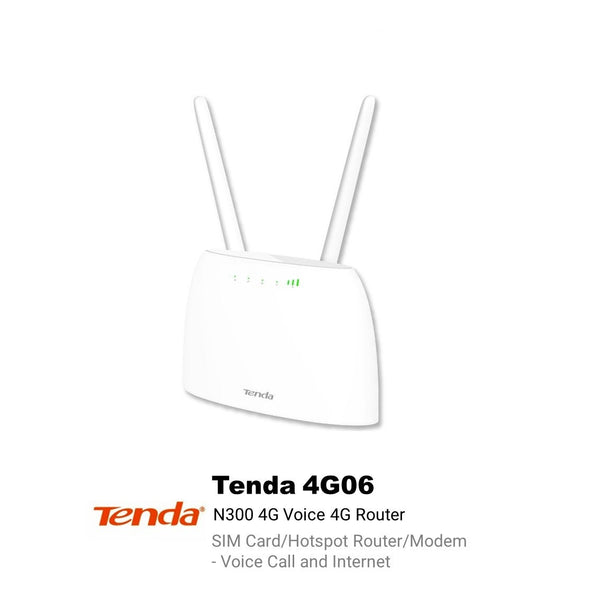 Tenda 4G06 N300 4G Voice 4G Router - SIM Card/Hotspot Router/Modem- Voice Call and Internet