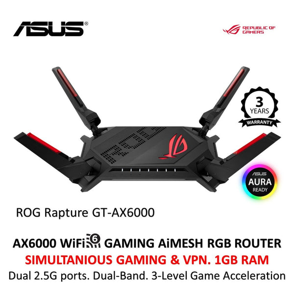 Asus ROG Rapture GT-AX6000 WiFi6 Gaming Wireless Router