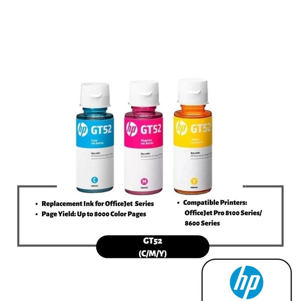 HP GT52 Ink Cartridge (Cyan/Magenta/Yellow)